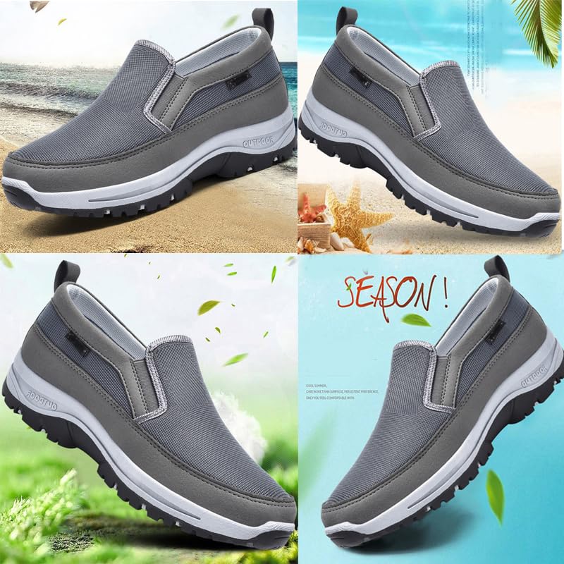 Mens Shoes Slip On Breathable Lightweight Non-Slip Shoes Orthopedic Sports Shoes Flat Walking Loafers Comfort Non Slip Outdoor Flats Sneakers Walking Hiking Driving Casual Boat Shoes2