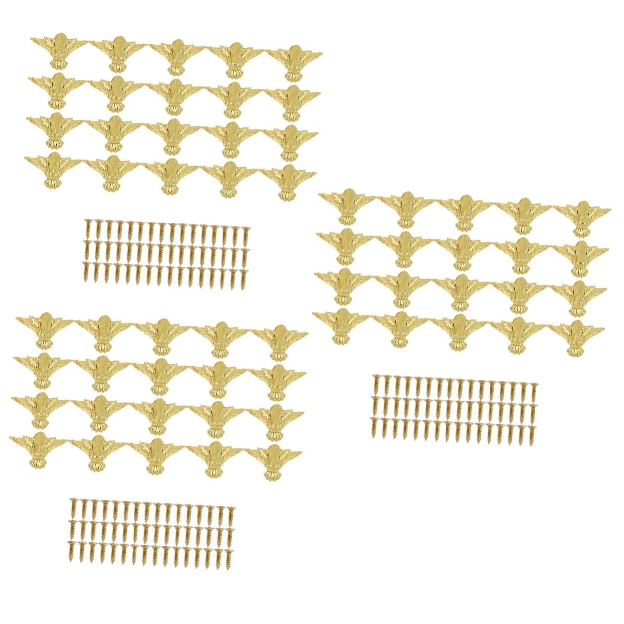 Uonlytech 60 Pcs Box Decorative feet silver accessories retro decor corner guards for furniture metal furniture metal corner protector Furniture Corner Guard Zinc alloy wood case leg vintage