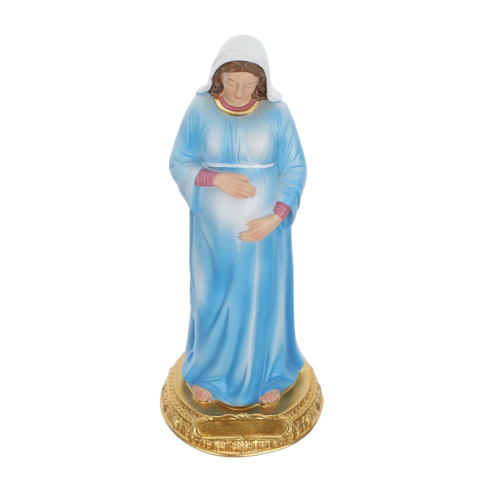 Vierge en résine délicate : statuette religieuse haut de gamme