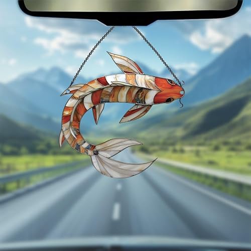 Miniatura 3 de Adornos decorativos de peces Koi, regalos para los amantes de los peces Koi, decoración de Navidad para colgar en la ventana del hogar, cocina,