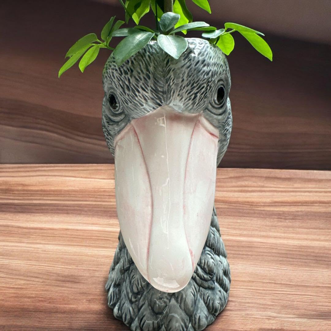 【2512】115.ハシビロコウ花器…備前焼 2512】ハシビロコウ(花器、小物入れ)…備前焼