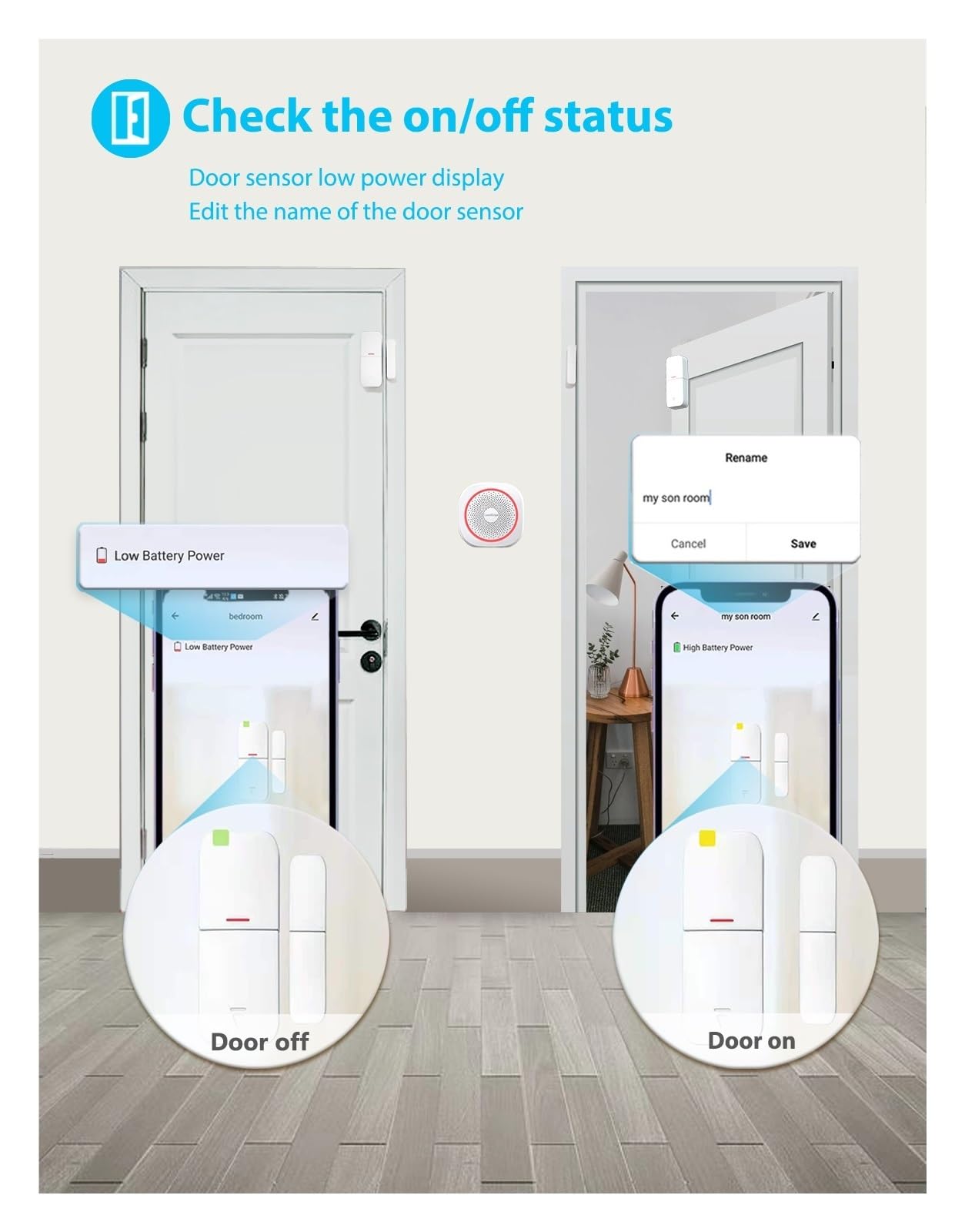 DELURA AS100 WiFi Home Alarm System Drahtlose Sicherheit Einbrecher Smart Home APP Steuerung Mit PIR Motion Sensor Tür Sensor Keine Falsch-Positiv-Rate (Color : Option16)