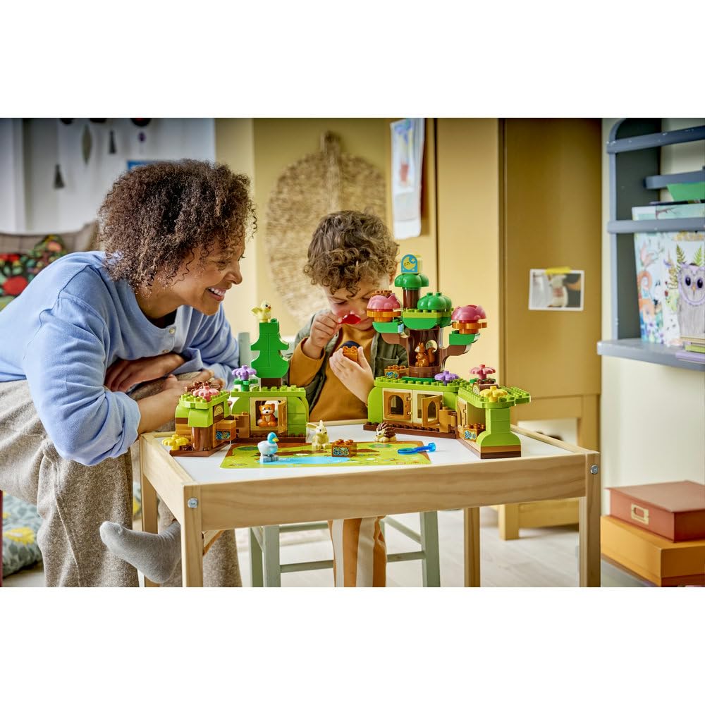 LEGO DUPLO Las odkrywców z dzikimi zwierzętami 10480 | leśne zwierzęta, klocki dla 3-latka, prezent dla dziewczynki i chłopca 3+, figurki zwierząt, 131 elementów