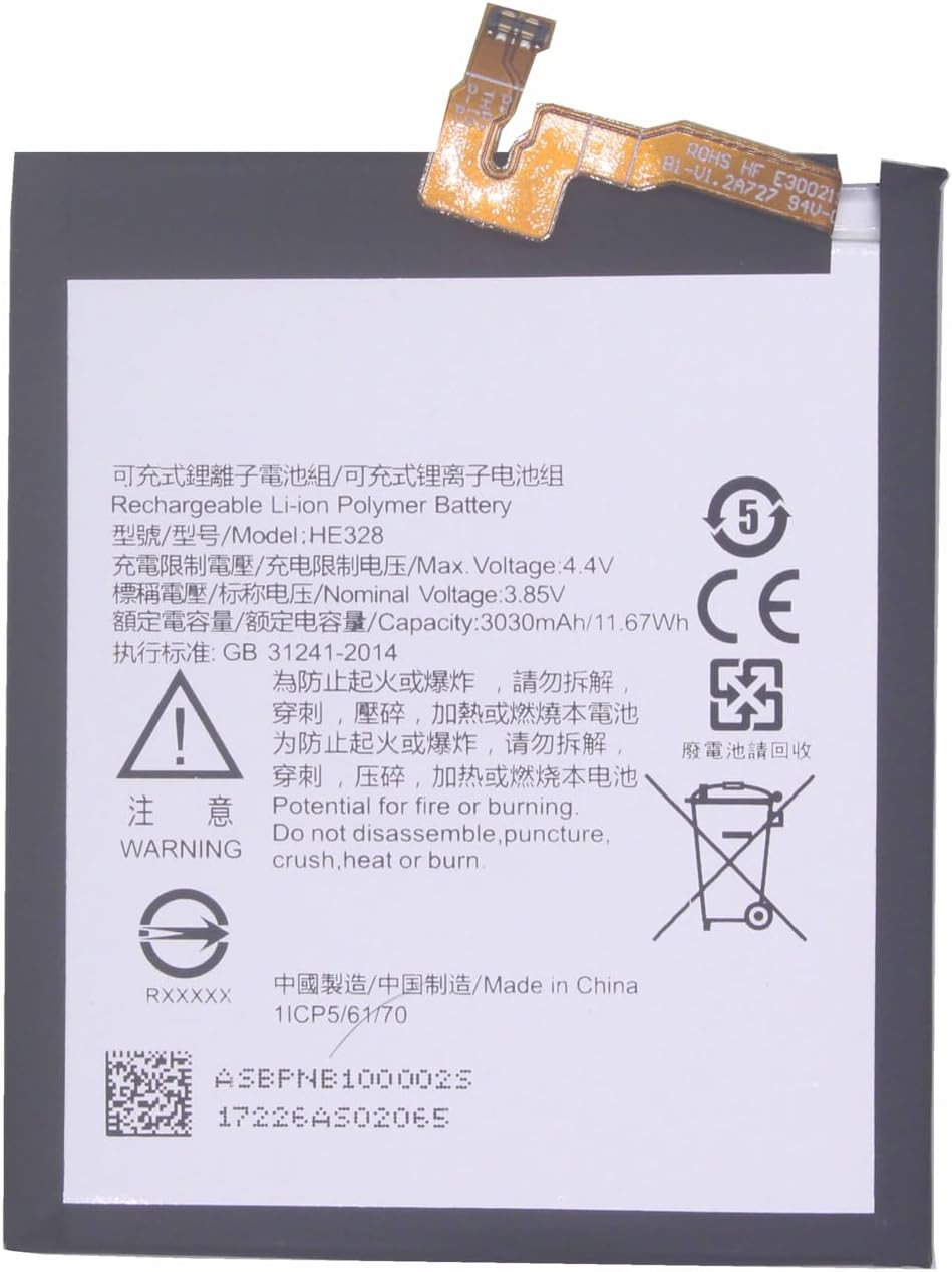 1X 3030mAh HE328 Replacement Battery for Nokia 8 N8 TA-1004 TA-1012 TA-1052 HE 328 Phone Bateria