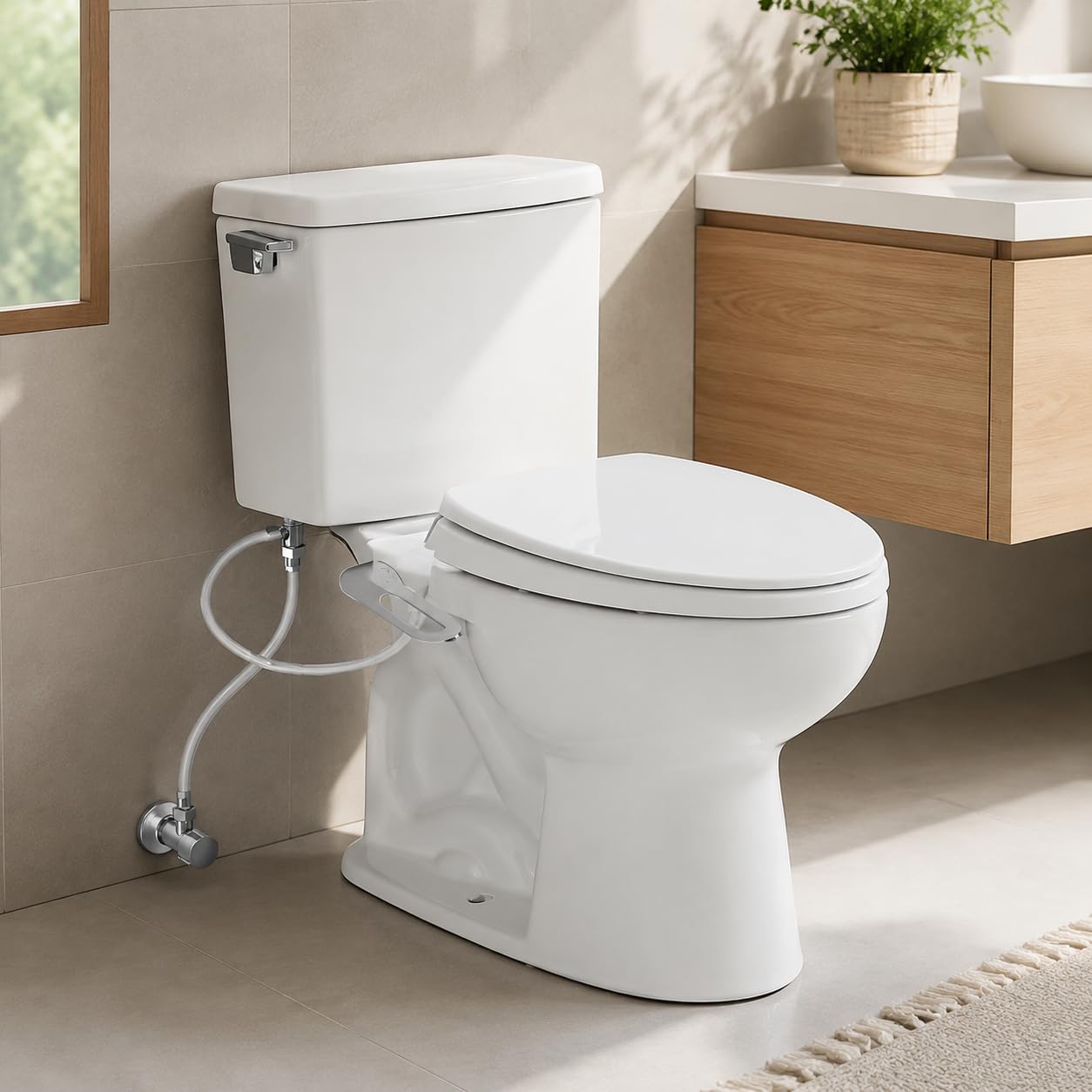 MagiDeal Sedile Portatile per Water con Doppia Funzione di Lavaggio Femminile E Posteriore Dispositivo Igienico in Senza Corrente atto per Sanitari Moderni, style to 1