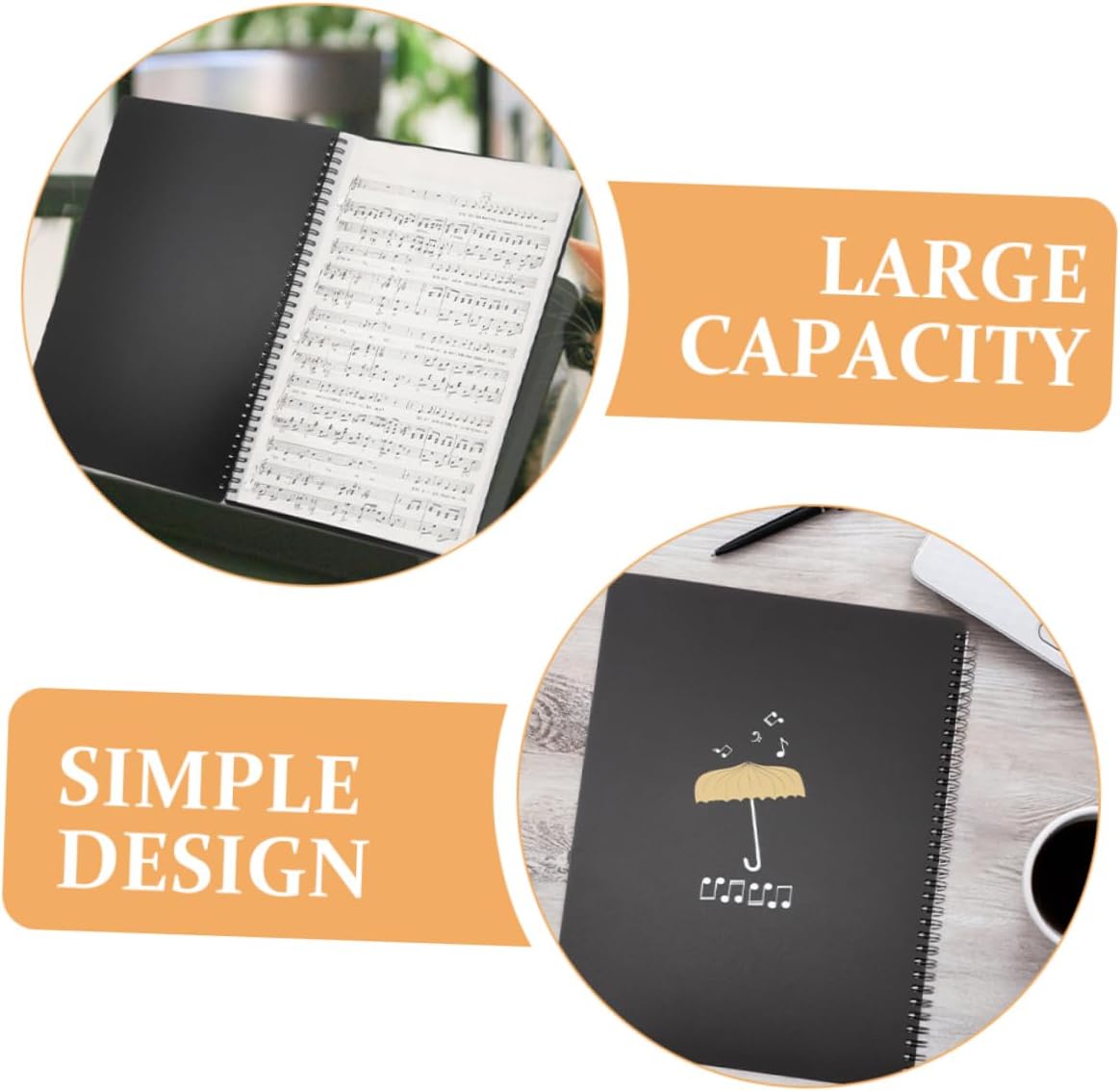 ibasenice Music Sheet Storage Organizer File Binder Document Folder Insert Pockets