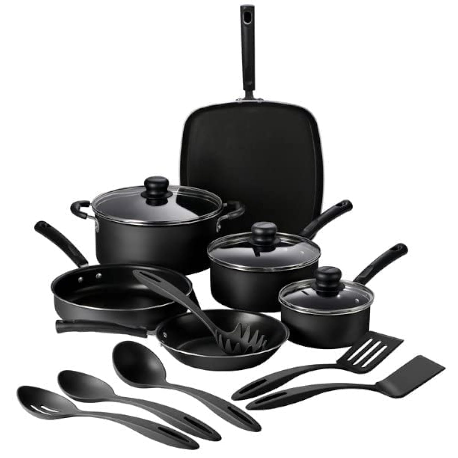 Tramontina 15 pc Aluminum Nonstick Cookware Set with Utensils - Storm, 80143/034DS