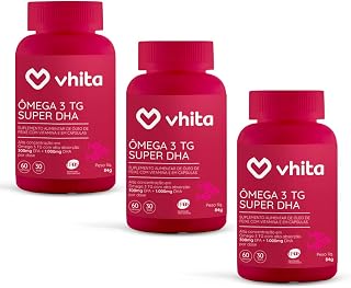 3x Ômega 3 Super DHA 1000mg com selo IFOS Vhita