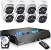 2-Way Audio & 130° Wide-Angle】 Wired Dome Security Camera System, Outdoor POE IP Cameras, Home Video Surveillance Camera Systems