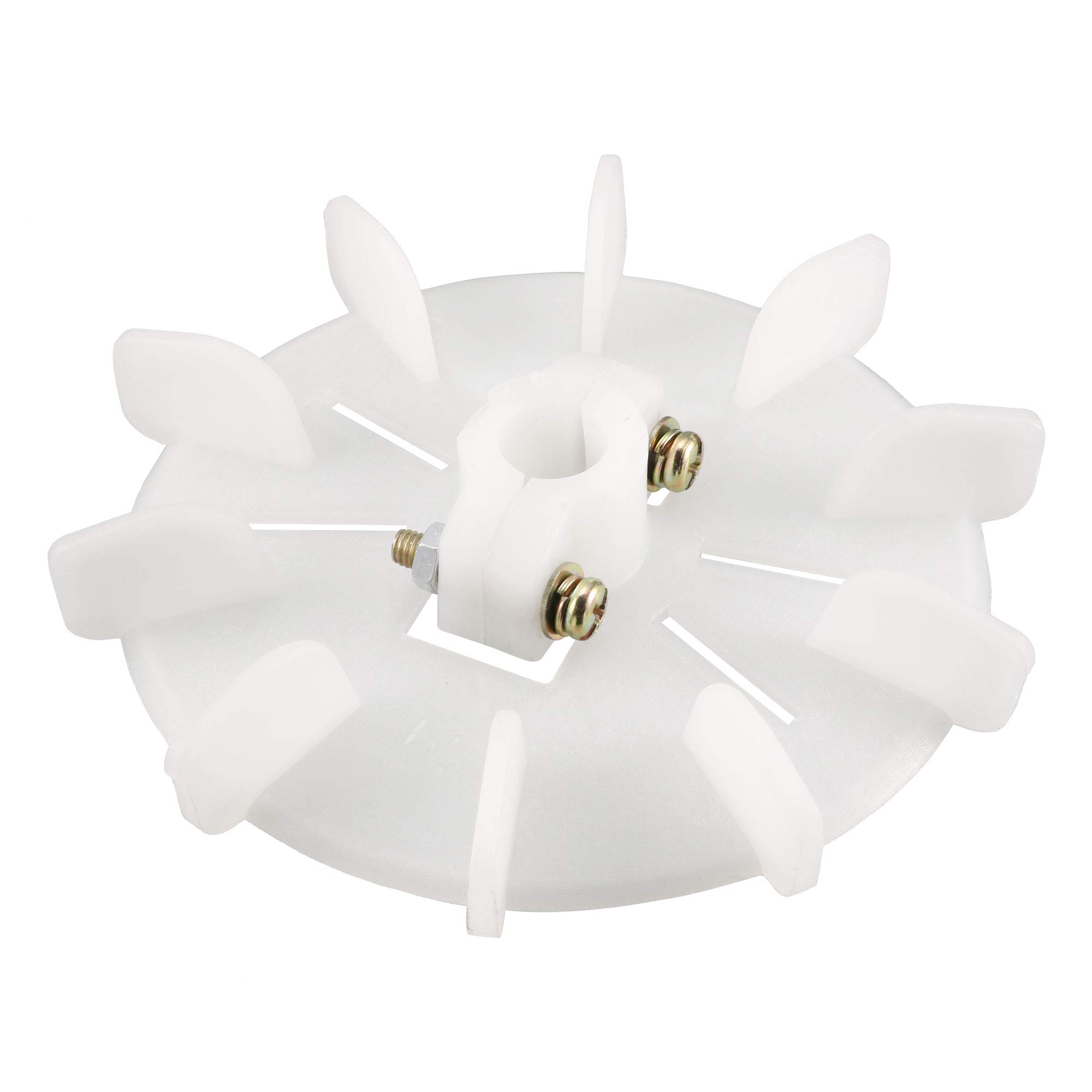 sourcing map 1Pcs 129 * 14mm Reemplazo de eje redondo Plástico blanco 10 Impulsor Paleta de ventilador del motor