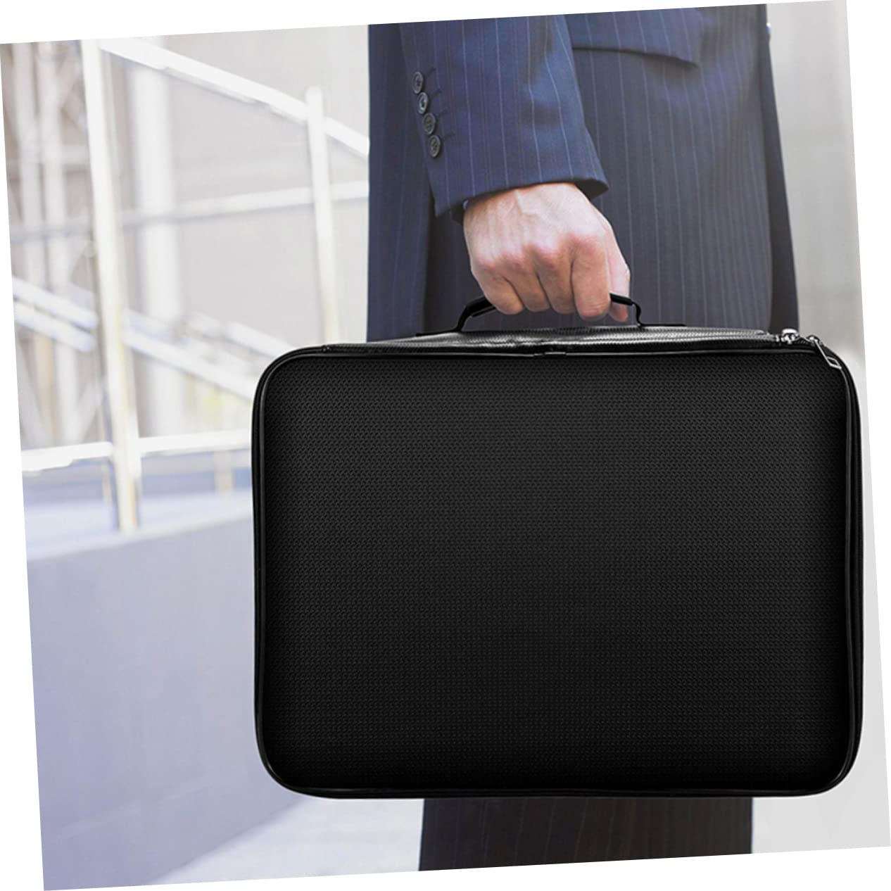 GALPADA Borsa Porta Documenti Ignifuga e Fibra di Silicone Zip, Grande Capacità, Portatile per Ufficio e Casa