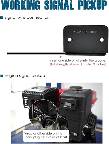 Vista 22 de Runleader Medidor de horas digital LCD impermeable para motor pequeño, intervalos de cambio de aceite de pista, generador, cortacésped, fuera de Azul