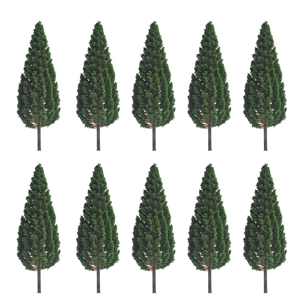 Tiardey 10pcs 5.1inch Model Pine Trees Mini Trees Miniature Forest Railroad Scenery Pine Trees Architecture Trees For DIY Scenery Landscape