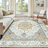 Design Vintage et Rétro: Tapis esthétique présente un design vintage rétro avec un motif délibérément délavé, usé et moucheté, ainsi qu'un aspect lavé. Cela fait partie de son design, et non d'une mauvaise imprimé ou d'une pixellisation. Le motif imprimé rend les couleurs plus vibrantes et les lignes plus douces. Il convient à n'importe quelle pièce, créant une atmosphère chaleureuse et confortable, que ce soit comme tapis salon, tapis de chambre, tapis de cuisine, etc