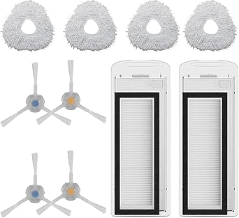 Replacement Parts Compatible with Narwal T1010 Pack | Accessories Kit for Narwal T10 Robot Vacuum Cleaner, Side Brush Hepa Filter Mop Pads Spare Parts