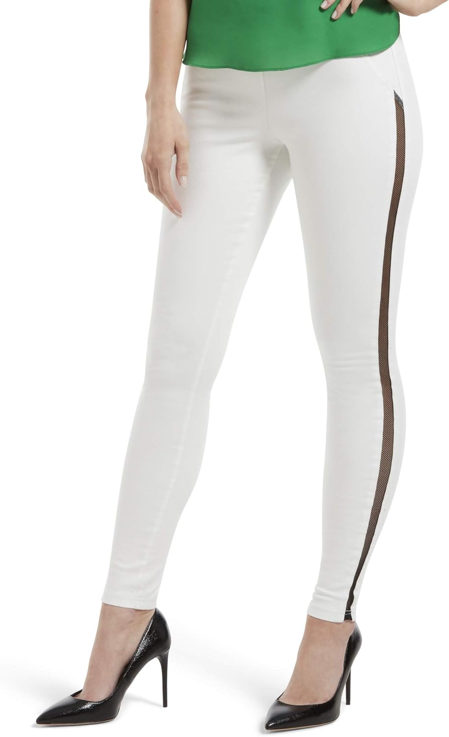 Hue Women’s Plus Size Iridescent Metallic Denim Leggings (Gunmetal, 1X)