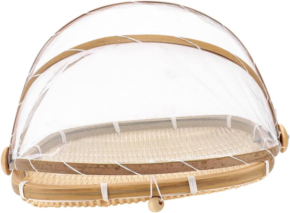 Garneck 2pcs Kitchen Baskets for Storage Basket Lid Serving Platter Woven Mesh for Bread Food for outside