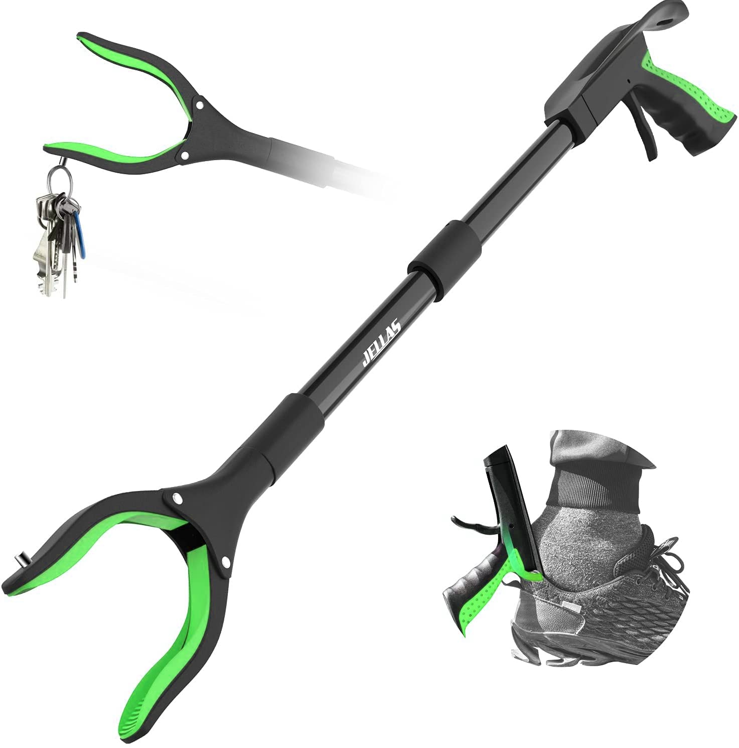 Buy Jellas Reacher Grabber Tool, 90Ã‚° Rotating Head, 32" Foldable Claw