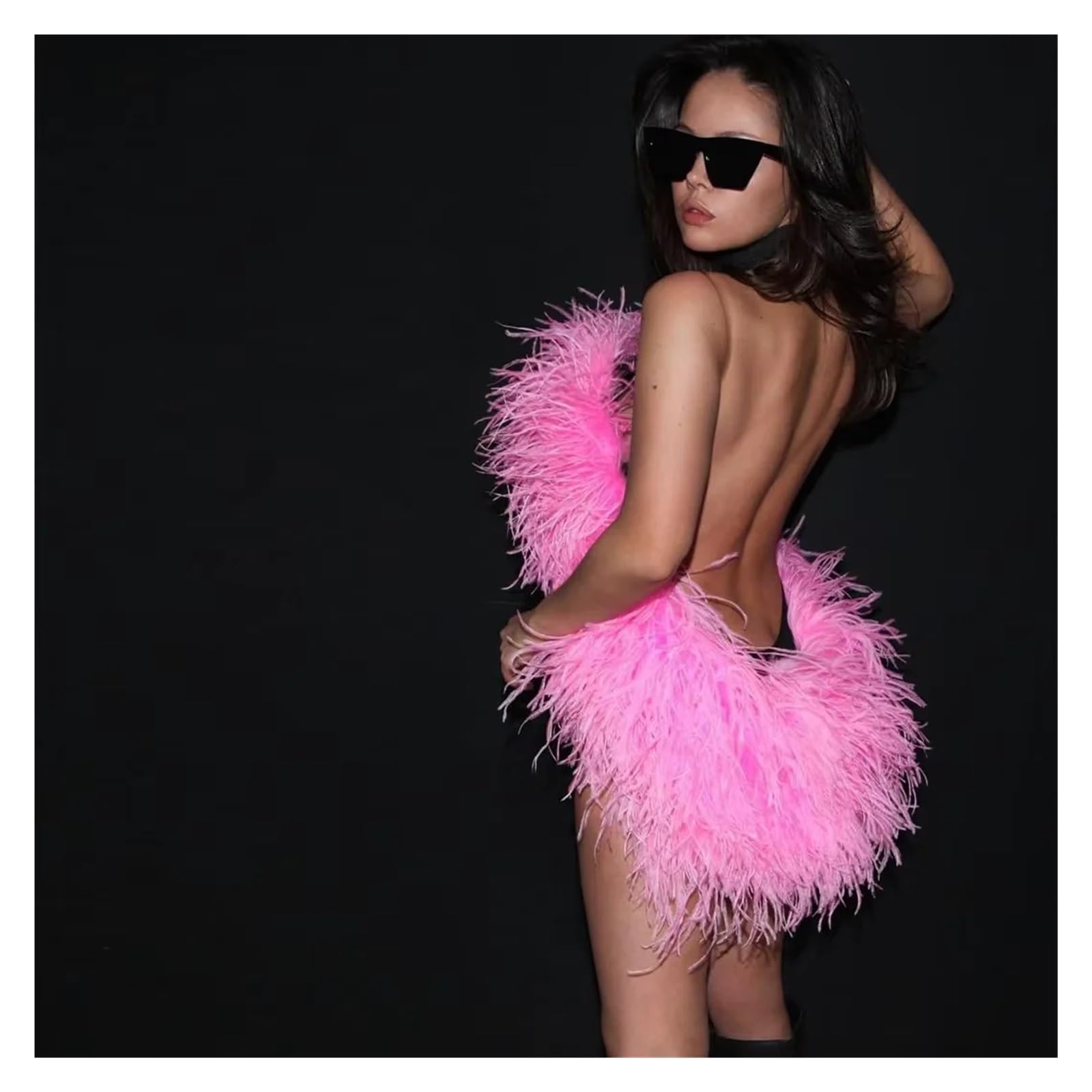 Boas à plumes Boa en plumes d'autruche moelleuses, écharpe de 2M Long for femmes, châle, Costume mariage, accessoires fête