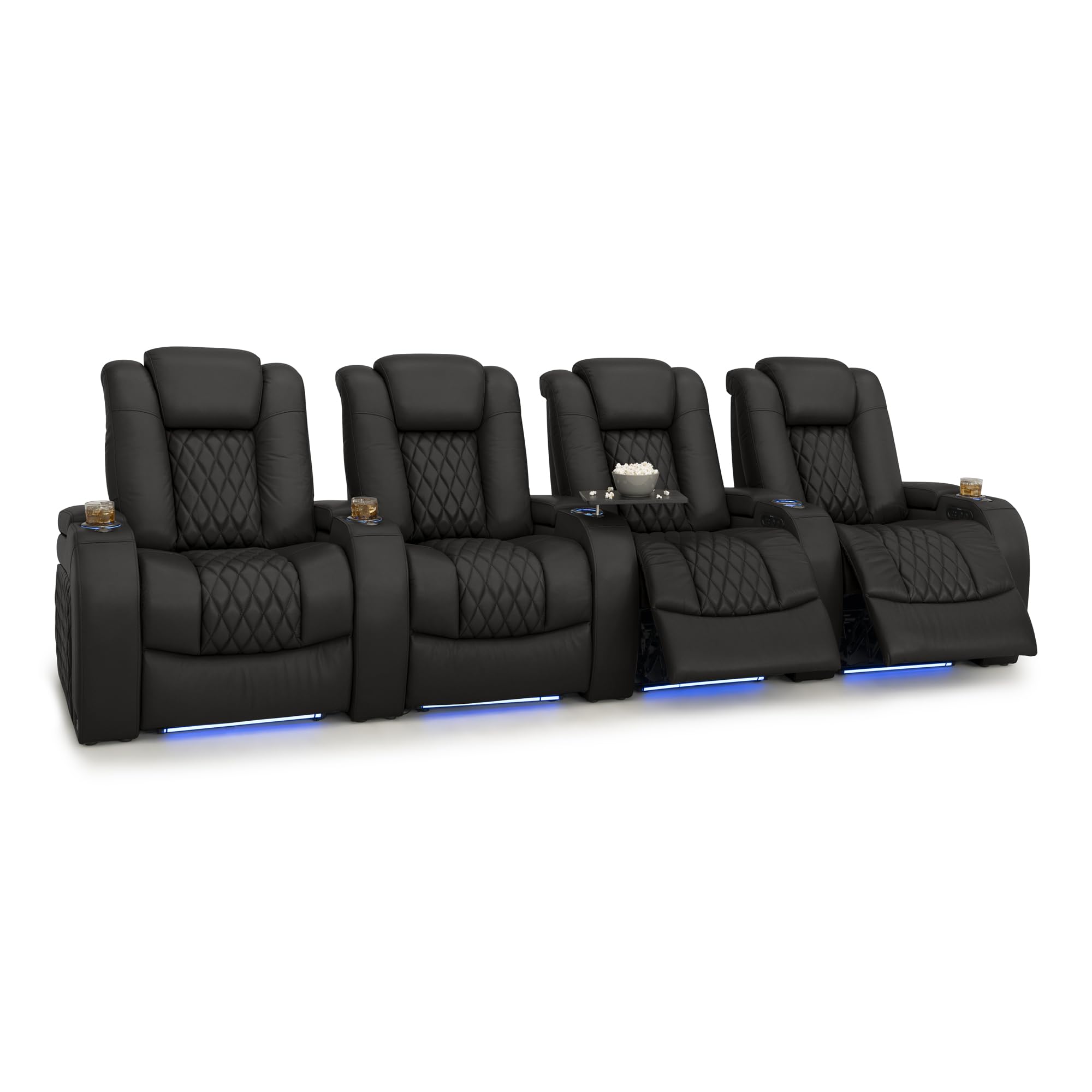 Seatcraft Diamante Home Theater Seating Black Row of 4