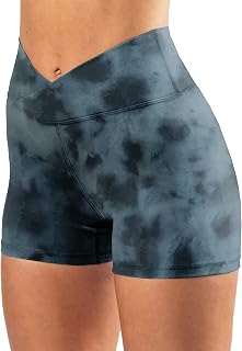 Shorts de motociclista feminino com bolsos cintura alta elastano shorts de treino para academia, ioga, compressão, shorts para mulheres