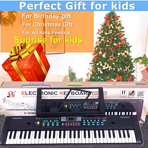 Semart Keyboard Piano 61 Key Electric Piano Digital W/Stand Microphone Electronic Keyboards Musical Toy Gifts For Kids Beginners #TOP5