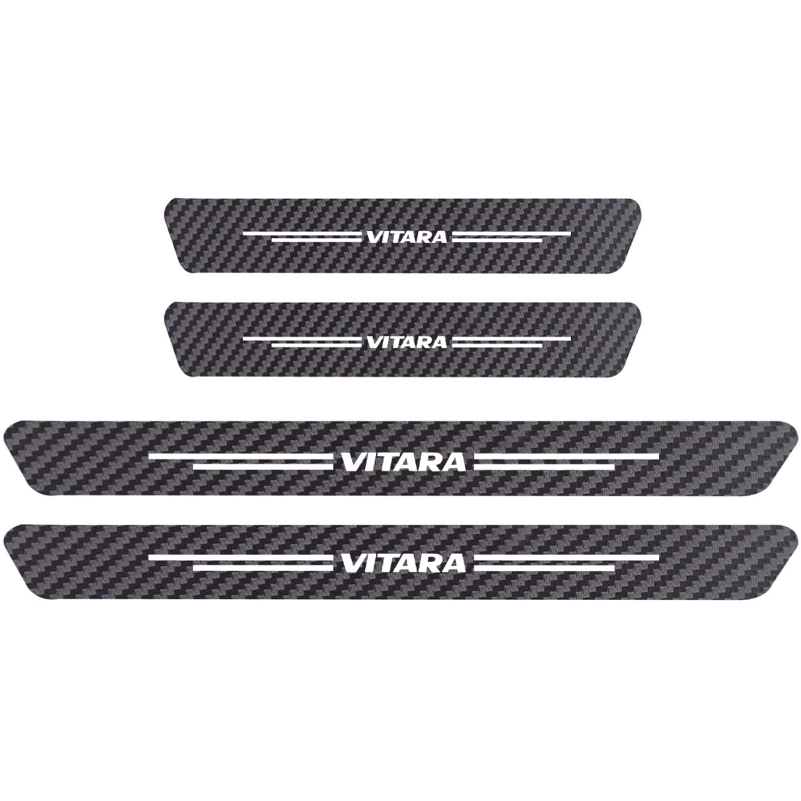 Symilov Vitara 4Pcs Car Outer Door Sill Protector Kick Plates For Suz-Uki Alto Swift Ignis Jimny Sx4 Carbon Fiber Scuff Guard Threshold Cover Pedal Trim Sticker Auto Styling Accessories,
