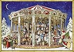 Nostalgic Christmas Roundabout Carousel A4 Traditional German Advent Calendar Coppenrath