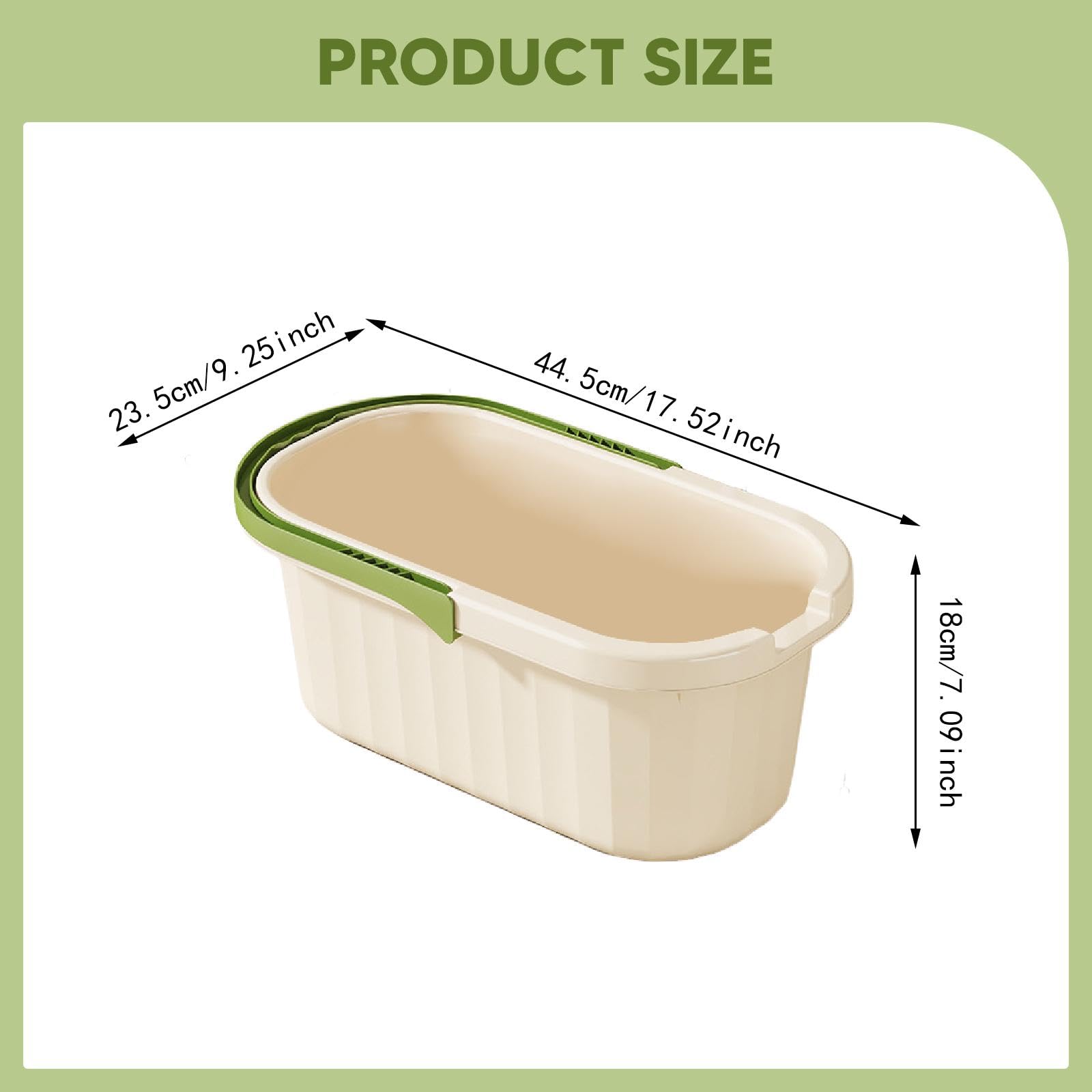Cubo de Grande Y Rectangular con Asa Plegable, Multifuncional, Fabricado en PP Reforzado con Protector, Adecuado para L, Verde Pequeño, Individual