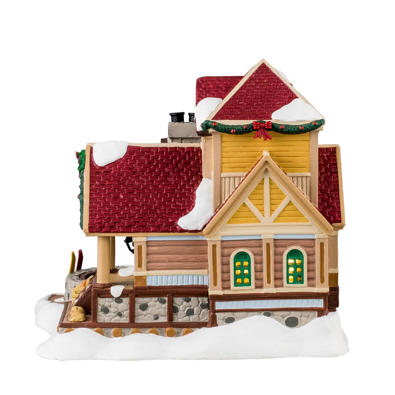LEMAX Edificio illuminato led "Sunny Springs Lodge" in resina H18 x 19.5 x 18.4 cm