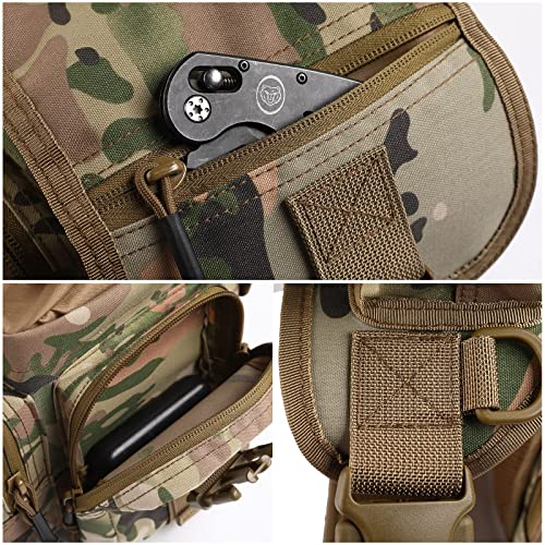 Antarctica Waterproof Military Tactical Drop Leg Pouch Bag Type B Cross Over Leg Rig Outdoor Bike Cycling Hiking Thigh Bag (Multicam) #TOP1