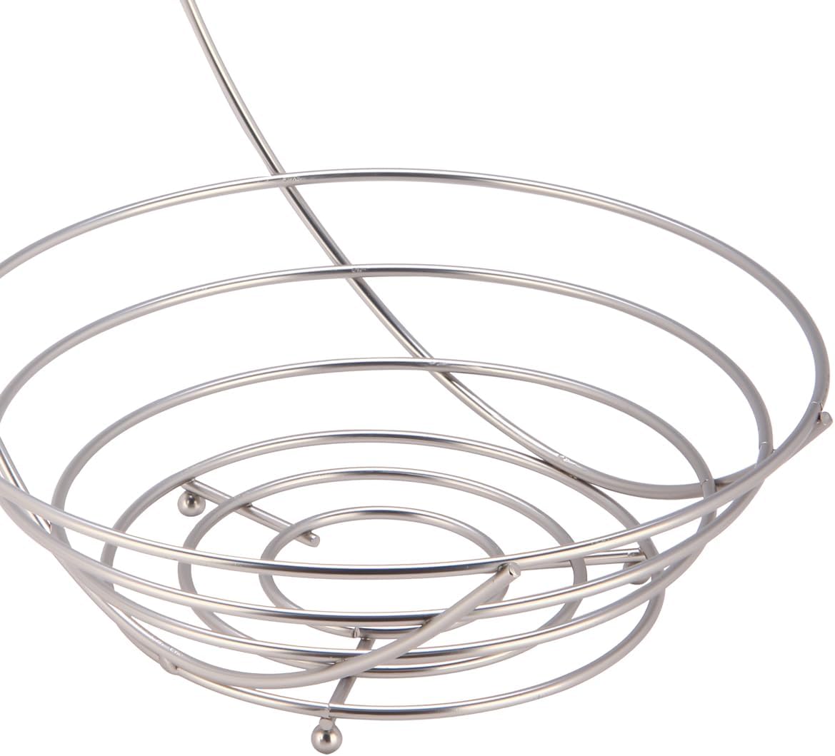Home Basics Satin Nickel Fruit Bowl with Banana Tree image 4