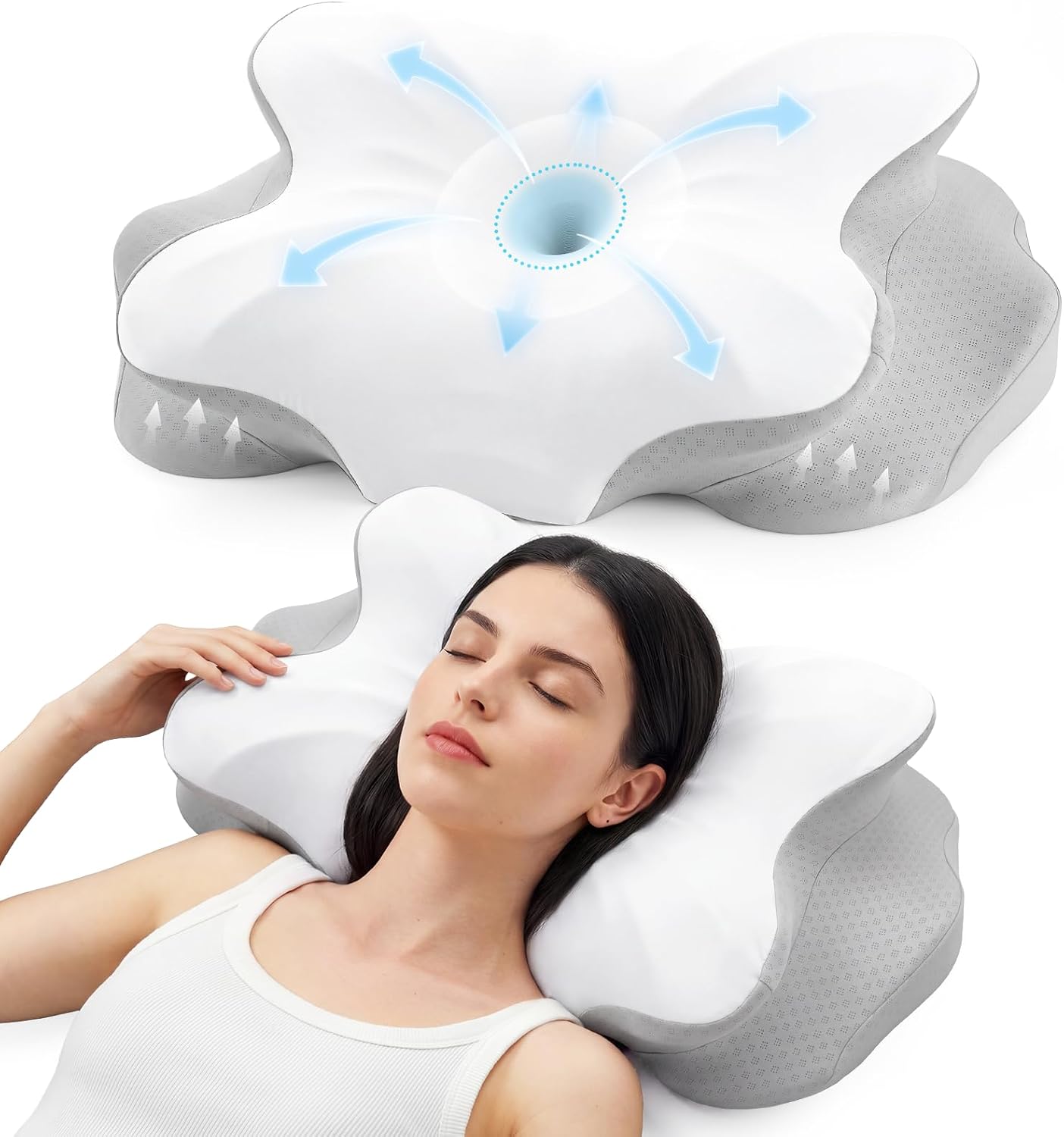 (-43%) fumacos Ergonomisches Nackenkissen, 2-Höhen Memory Foam