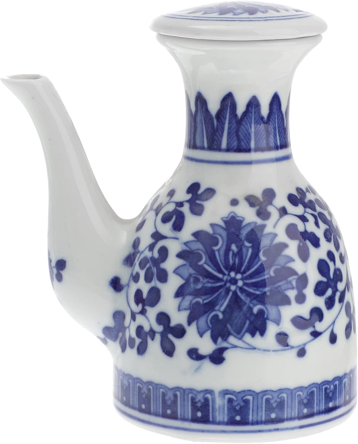 Ceramic Condiment Pot Lid Versatile Sauce Container for Soy Sauce Vinegar and Seasonings Unique Design for Home and Restaurant Use Random Floral Patterns