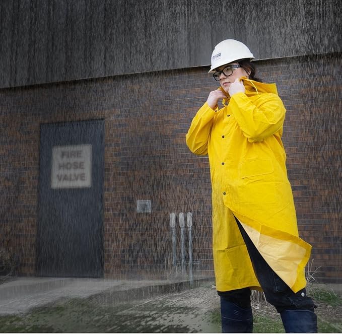 Image of MAGID RainMaster Heavyweight PVC Raincoat with Hood, 1 Jacket, Size Medium (R2014)