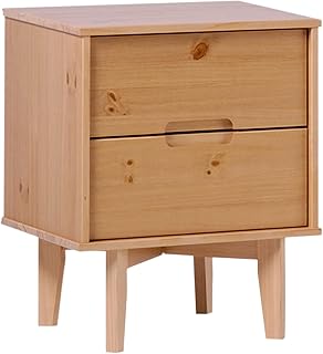 Brynn Modern Solid Wood Groove Handle Nightstand 24 Inch Natural Pine