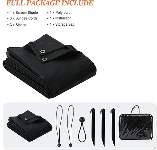 Miniatura 6 de EXCELFU Pantalla de Sombra Solar para Toldo de RV con Cremallera de 9' X 10' (Apta para Toldo de 11'), Pantalla de Sombra para Toldo de RV con