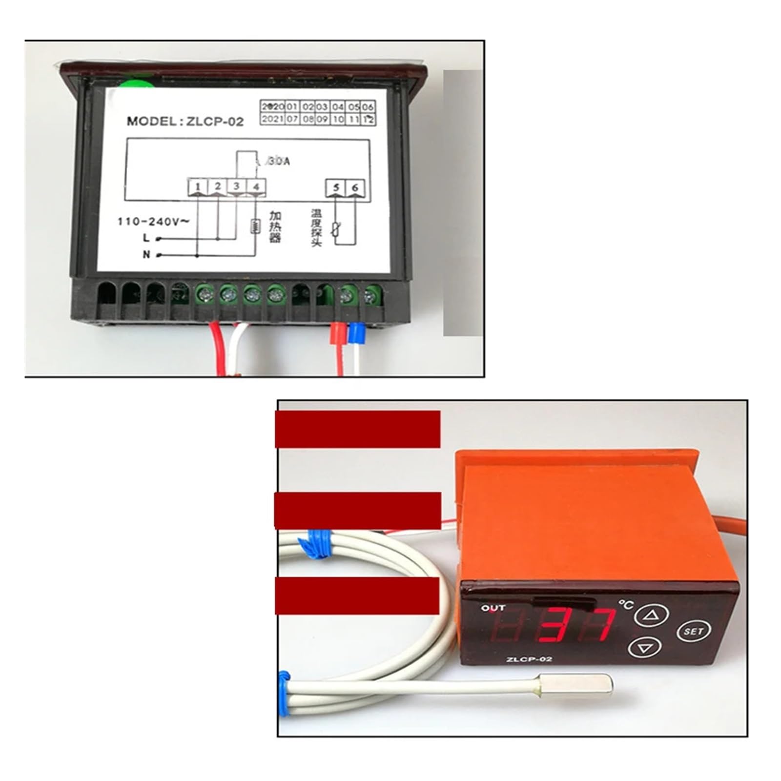 temperaturfühler Edelstahl NTC/10K Pastentyp Oberflächenmessung Patch-Temperatursensor 1-20m Kabel 2 Drähte und ölbeständig(NTC 100K B3950 5m)