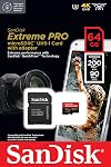 SanDisk 64GB Extreme PRO® microSD™ UHS-I Carte avec adaptateur C10, U3, V30, A2, 200MB/s Lire 90MB/s Écrire SDSQXCU-064G-GN6MA