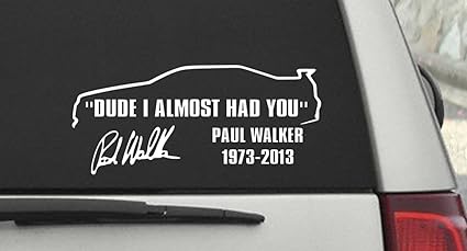 Amazon ポール ウォーカー ステッカー Paul Walker Vinyl Decal ステッカー バイナル デカール 車用シール 白 ホワイト White cm X 8cm 並行輸入品 ステッカー デカール 車 バイク