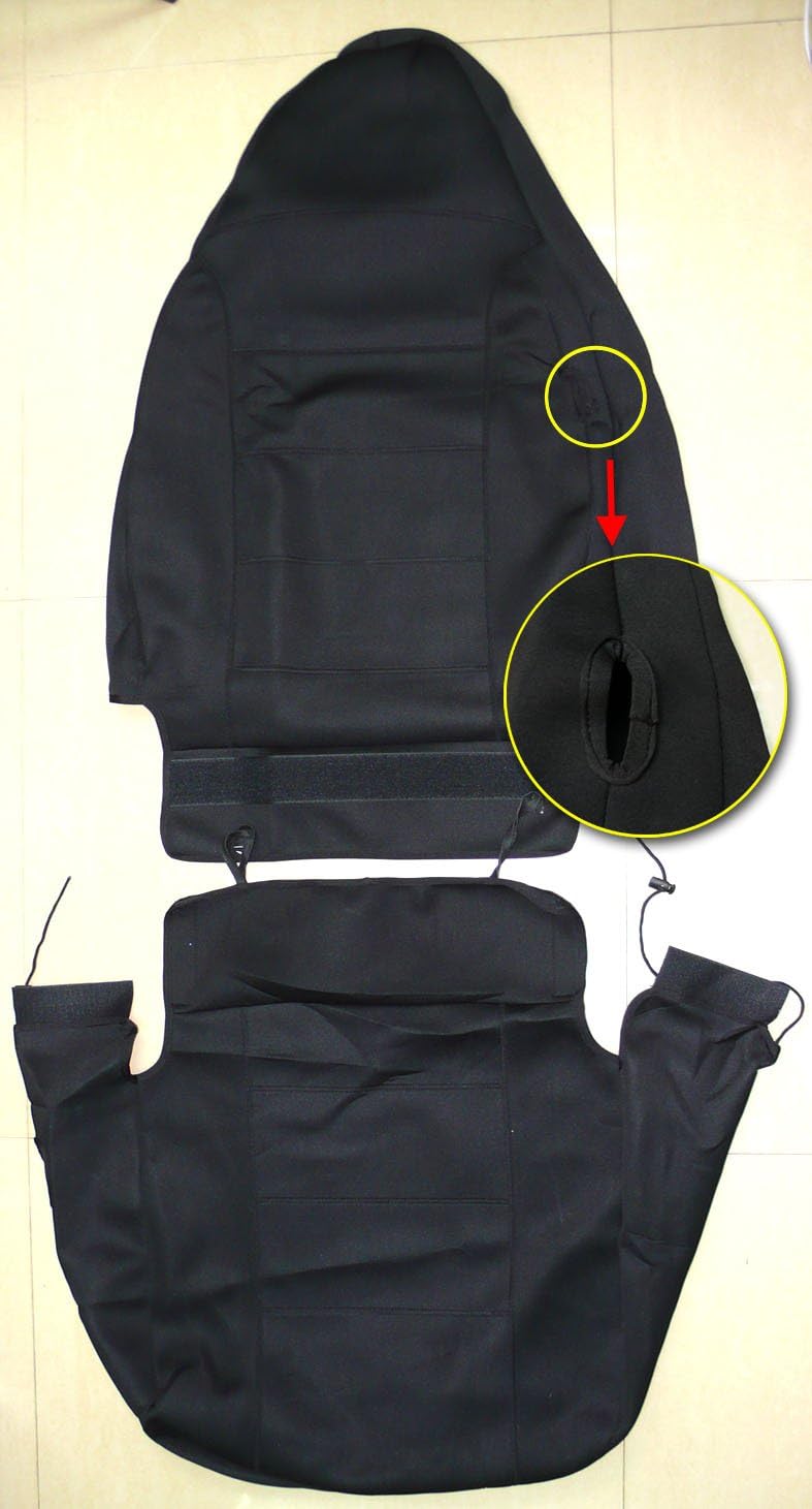 GEARFLAG Neoprene Seat Cover Set fits Wrangler TJ 1997-2002 Front and Rear Seat Set - Waterproof Custom Fit Seat Covers - Thermal Resistant (Full Black)