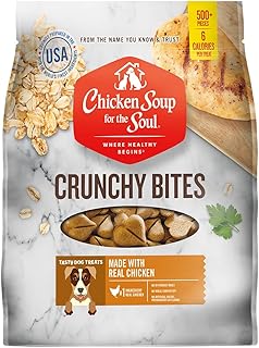Chicken Soup for the Soul All Natural Premium Crunchy Bites Dog Treats, Real Chicken First Ingredient, No By-Products, Artificial Colors, Flavors or Preservatives, Chicken, 32oz