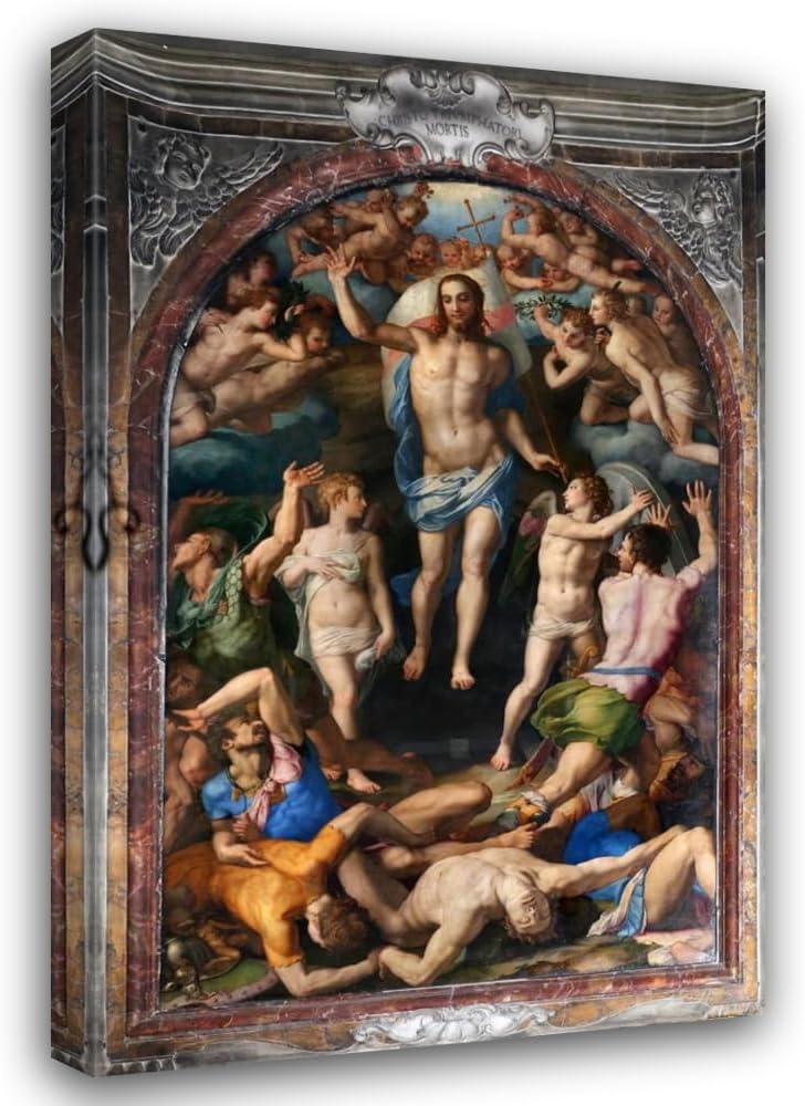 ArtDirect Resurrection Of Christ Custom Framed Art Print Giclee Print or Canvas Options with Various Sizes and Customization by Agnolo Bronzino