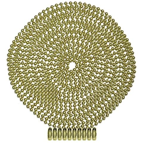 Kugelkette, Nummer 3, vermessingter Stahl, 10 passende Verbindungsstücke Cover