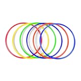 Fun Express Large 20 Inch Obstacle Course Agility Rings Set of 6 - Professional PE Equipment for Elementary School Physical Education &vert; Carnival Games Ring Toss for Kids Outdoor Play & Field Day