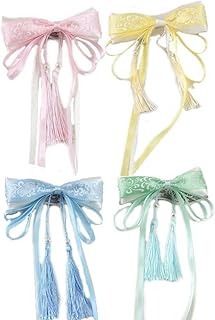 Lipfer 4pcs Estilo Retro De Estilo Chino Arcos De Porcelana Azul Y Cinta De Horquilla De Cabello Hanfu Accesorios para Cabello
