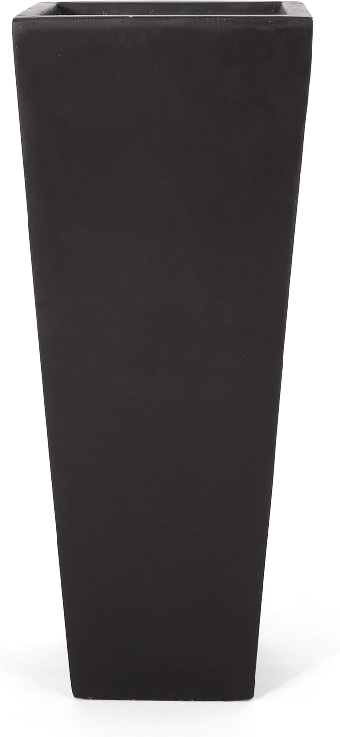 Christopher Knight Home Ella Outdoor Planter Sets, Large, Matte Black