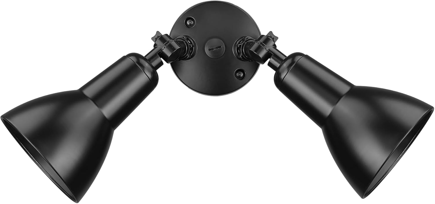 ML Lighting 2-Light Security Flood Lights Powder Coated Black