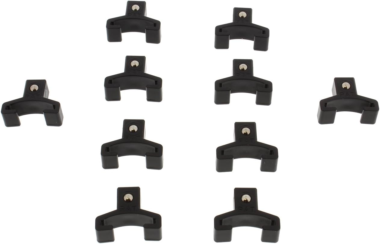 ABN 3/8in Drive Spring-Loaded Ball Bearing Socket Clip 10-Pack – Aluminum Organizer Holder Rail Replacement Clips