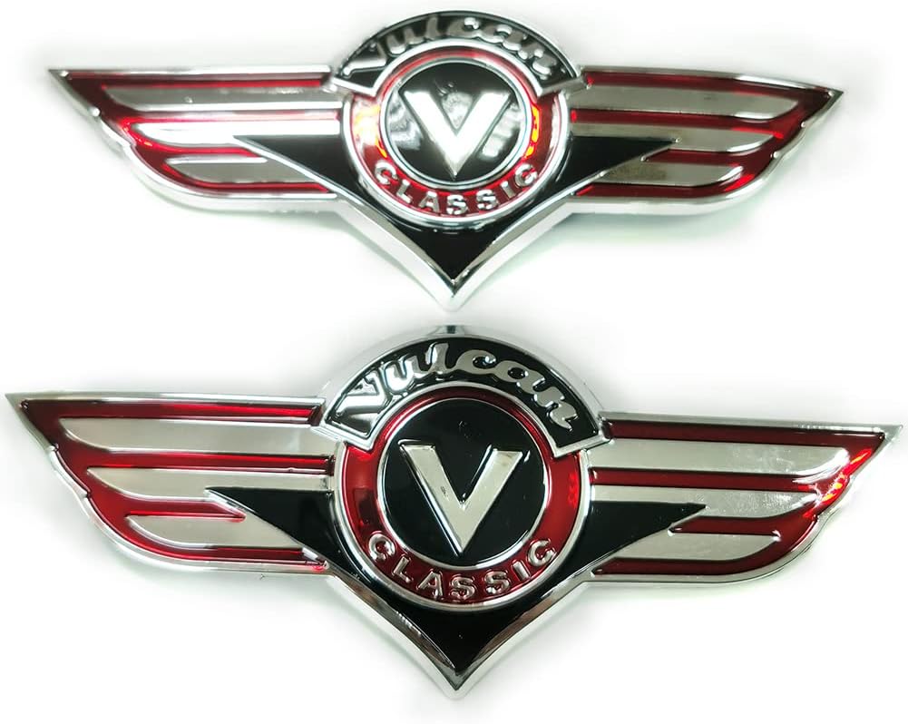 Chrome 3D Fuel Gas Tank Badge Emblem Decals Sticker Compatible with Kawasaki Vulcan 800 900 650 S 2000 1500 1600 1700